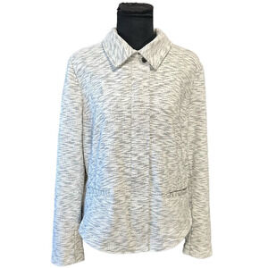 Cabi Neo Moto Full Zip Front Jacket in Salt and Pepper, Size L